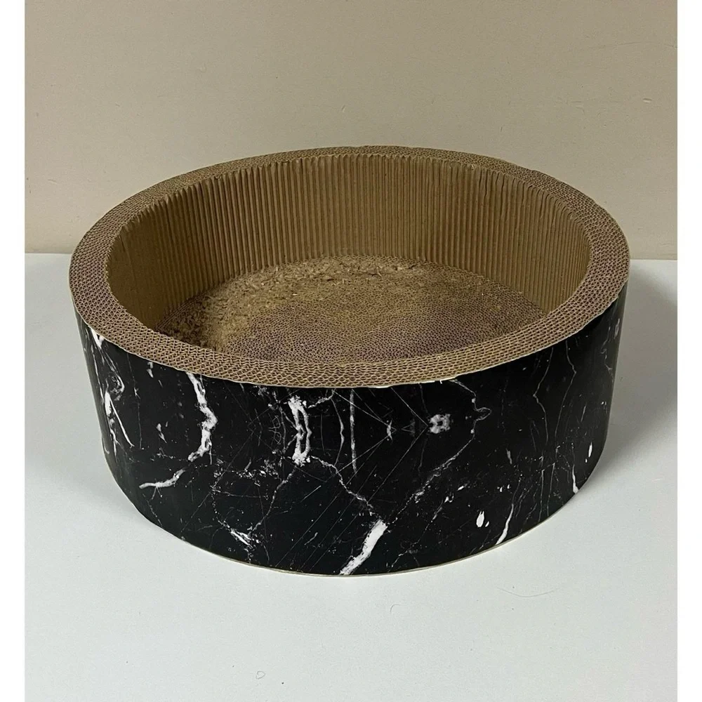 Marble Round Pet Cats Cat Scratcher Scratching Board Post Toy Furniture Bed 🖤